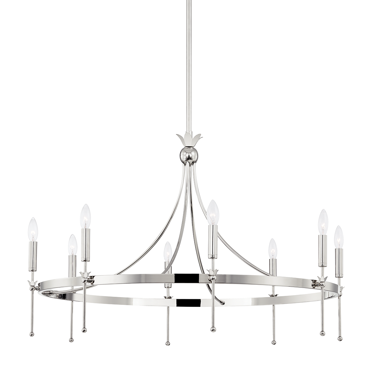 Gates Chandelier 38.5" in aged brass — a Hudson Valley chandelier for dining rooms, entries, and living rooms at Laurie Yapp Home.