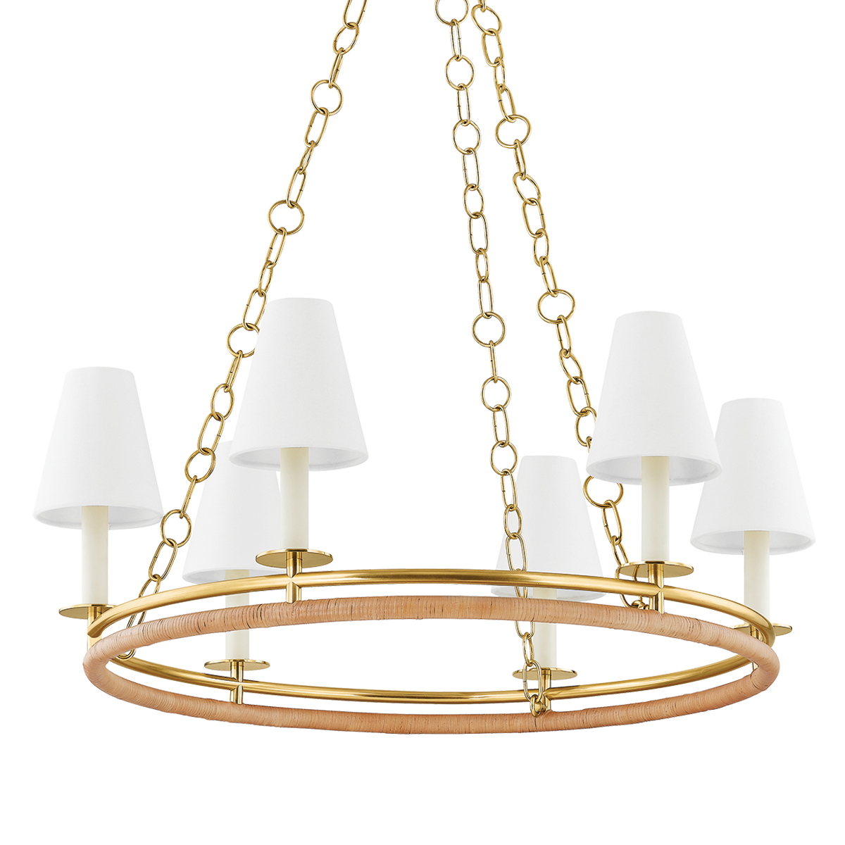 Swanton Chandelier 31" in aged brass — a Hudson Valley chandelier for dining rooms, entries, and living rooms at Laurie Yapp Home.