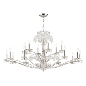 Beaumont Chandelier 48" in polished nickel shown from a second angle to highlight the frame, arms, and shade detail.