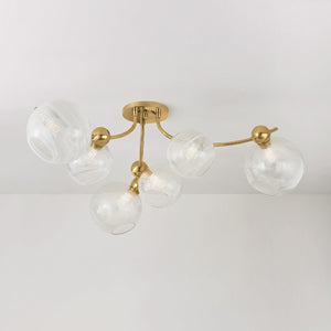 Close-up of the Astraia Semi Flush showing the shade profile and mounting canopy.
