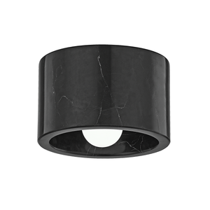 Loris Flush Mount in polished nickel shown from a second angle to highlight the shade profile and mounting canopy.