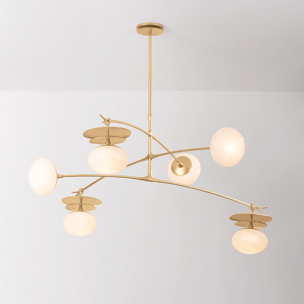 Close-up of the Ceylon Chandelier showing the frame, arms, and shade detail.