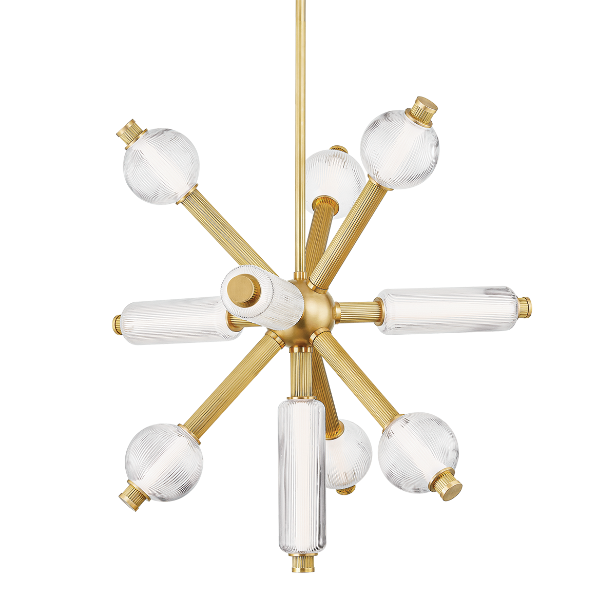Atom Chandelier 36" — a Corbett chandelier for dining rooms, entries, and living rooms at Laurie Yapp Home.