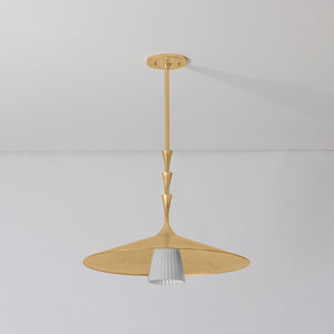 Vails Gate Pendant 23.75" shown from a second angle to highlight the shade shape and metal detail.