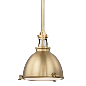 Massena Pendant 13.5" in aged brass — a Hudson Valley pendant for kitchens, entries, and dining rooms at Laurie Yapp Home.