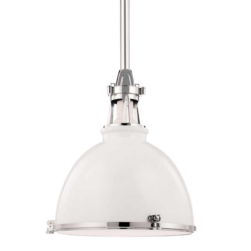 Massena Pendant 19.5" in aged brass — a Hudson Valley pendant for kitchens, entries, and dining rooms at Laurie Yapp Home.