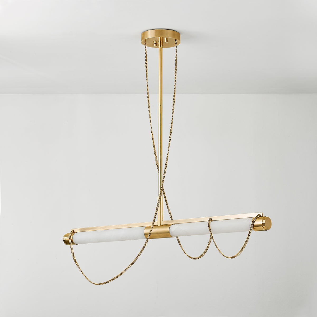 Lariat Linear shown from a second angle to highlight the extended frame and shade array.