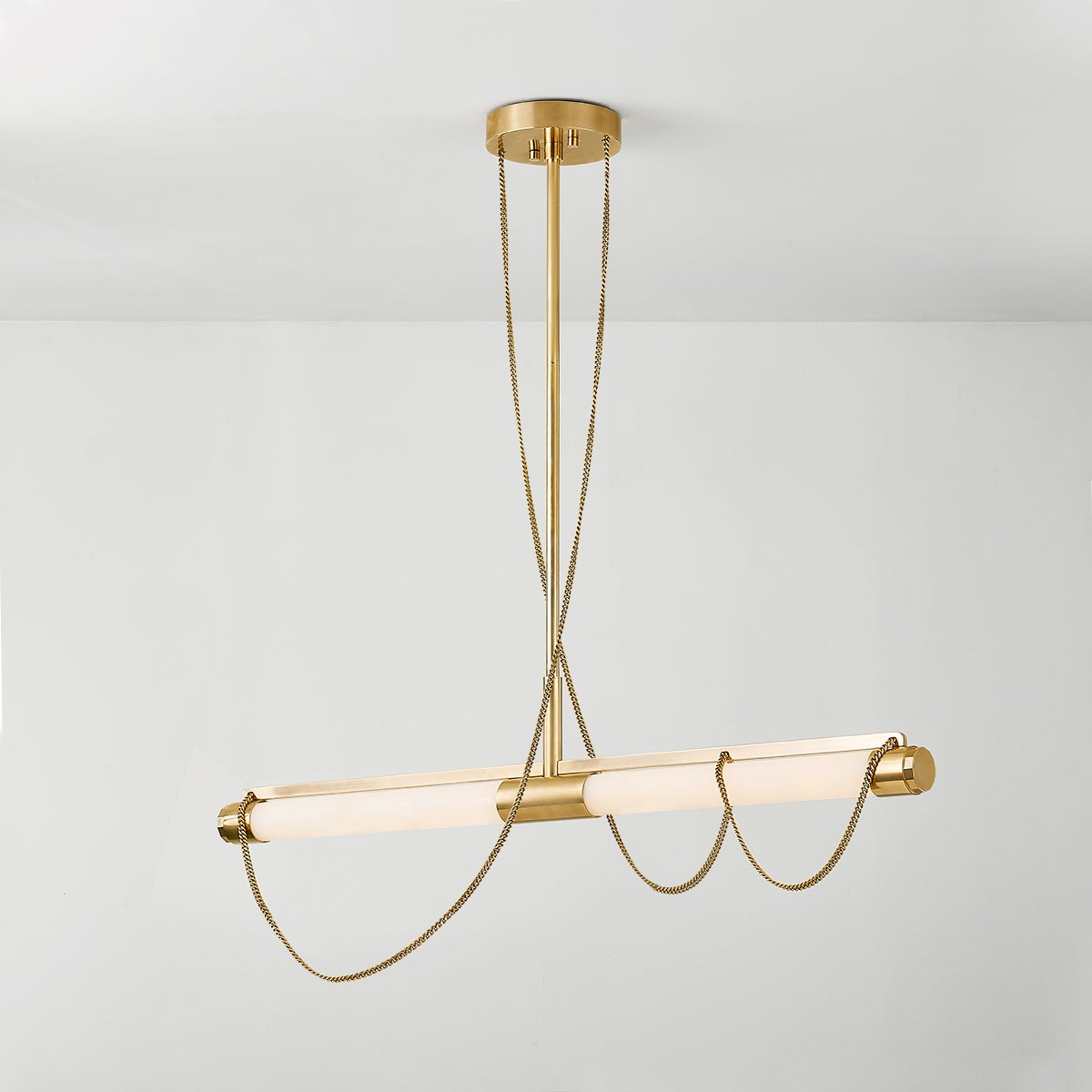 Lariat Linear shown from the front to reveal the extended frame and shade array.