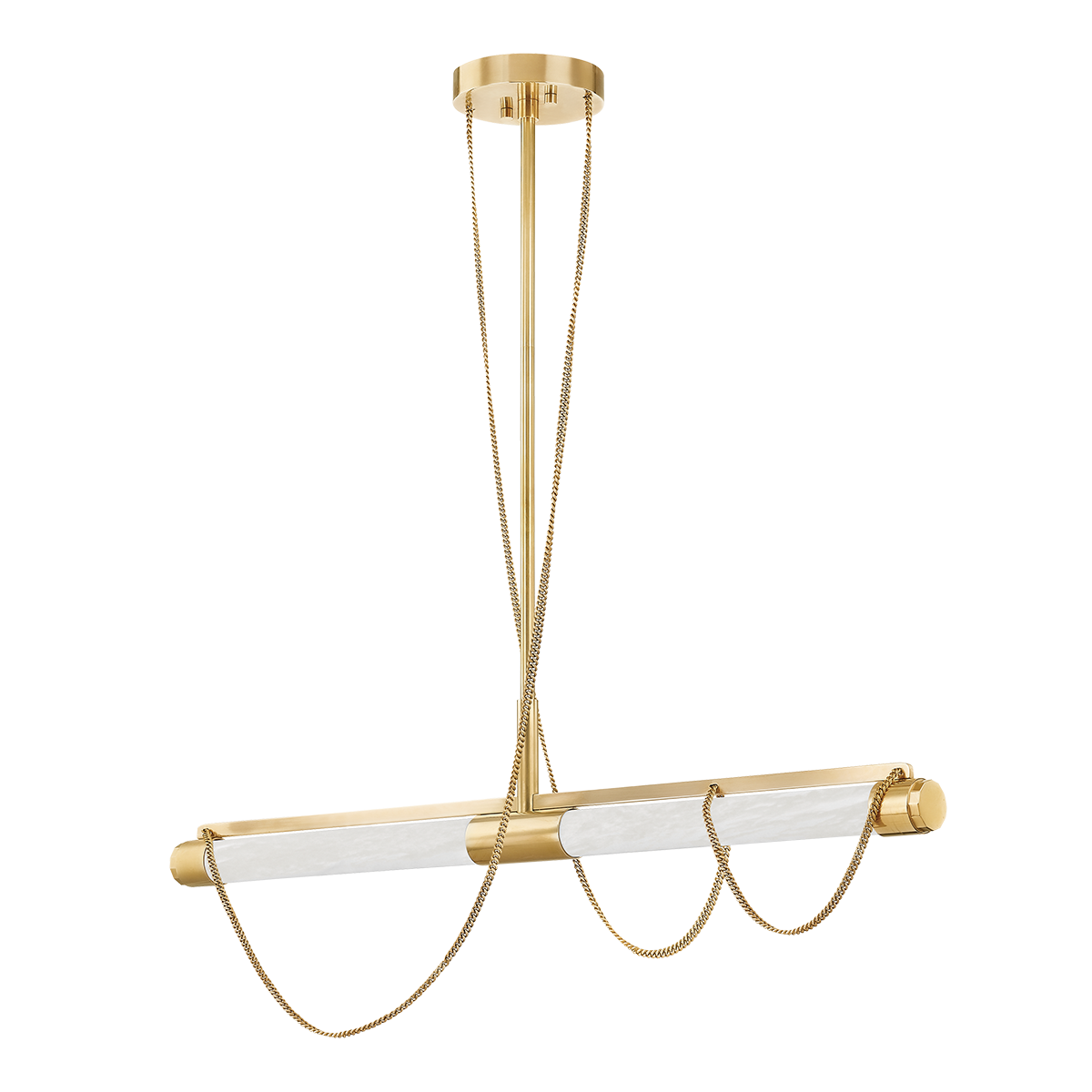 Lariat Linear — a Corbett linear for dining rooms, kitchen islands, and long consoles at Laurie Yapp Home.