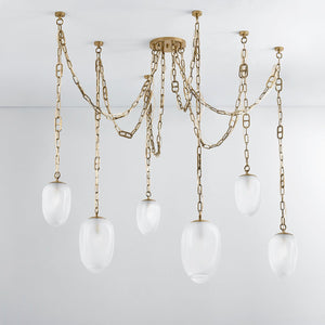 Daith Chandelier 61.25" shown from a second angle to highlight the frame, arms, and shade detail.