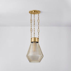 Tragus Pendant 14" shown from a second angle to highlight the shade shape and metal detail.