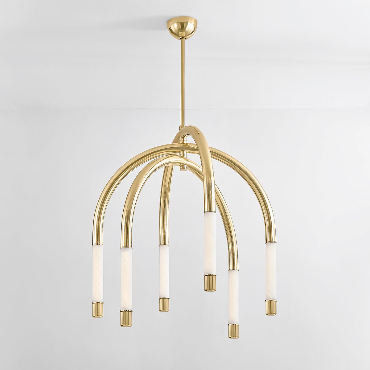 Zeme Chandelier 33.75" shown from a second angle to highlight the frame, arms, and shade detail.