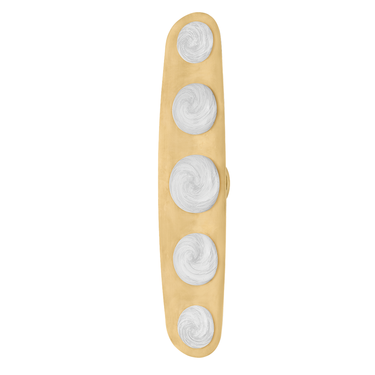 Bezel Wall Sconce 7" x 30.5" shown from the front to reveal the arm curve and shade silhouette.