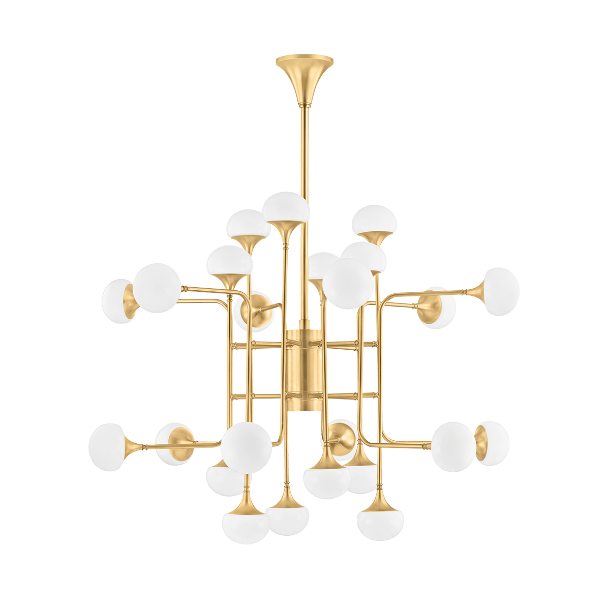 Fleming Chandelier in aged brass — a Hudson Valley chandelier for dining rooms, entries, and living rooms at Laurie Yapp Home.