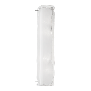 Hines Wall Sconce 6.25" x 26" in polished nickel shown from a second angle to highlight the arm curve and shade silhouette.