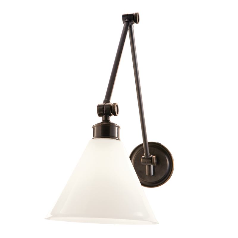 Exeter Wall Sconce 8" x 19" in bronze — a Hudson Valley wall sconce for bathrooms, hallways, and living rooms at Laurie Yapp Home.