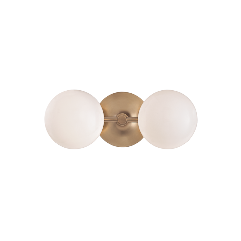 Fleming Bath And Vanity 13" in aged brass — a Hudson Valley bath and vanity for bathrooms and powder rooms at Laurie Yapp Home.