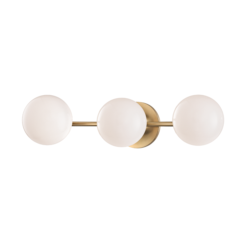 Fleming Bath And Vanity 20.75" in aged brass — a Hudson Valley bath and vanity for bathrooms and powder rooms at Laurie Yapp Home.