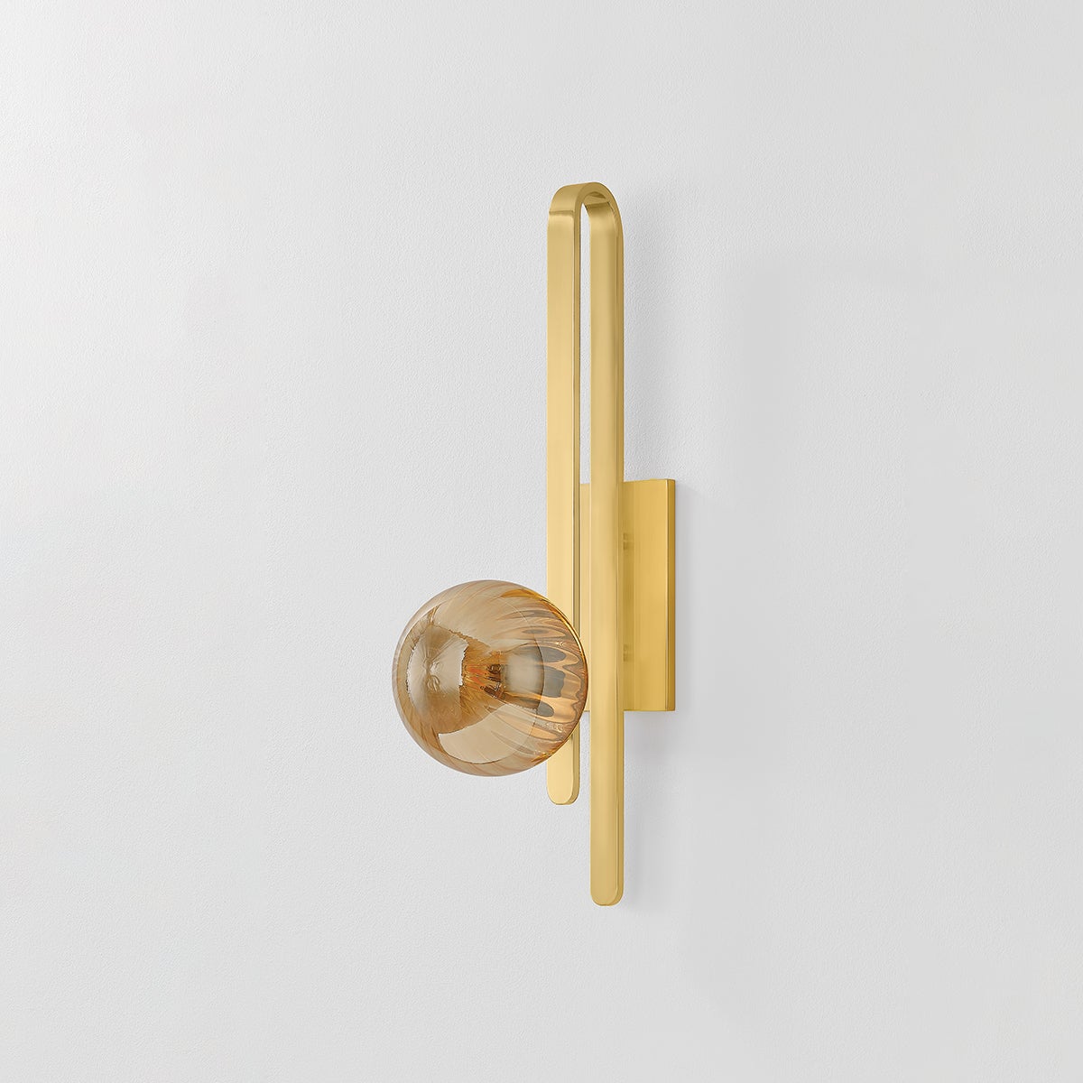 Cronus Wall Sconce shown from a second angle to highlight the arm curve and shade silhouette.