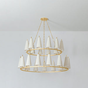 Tirana Chandelier 54.75" x 31" shown from a second angle to highlight the frame, arms, and shade detail.