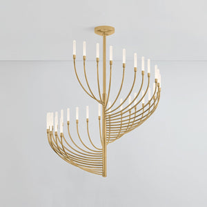Amalthea Chandelier 42" shown from the front to reveal the frame, arms, and shade detail.