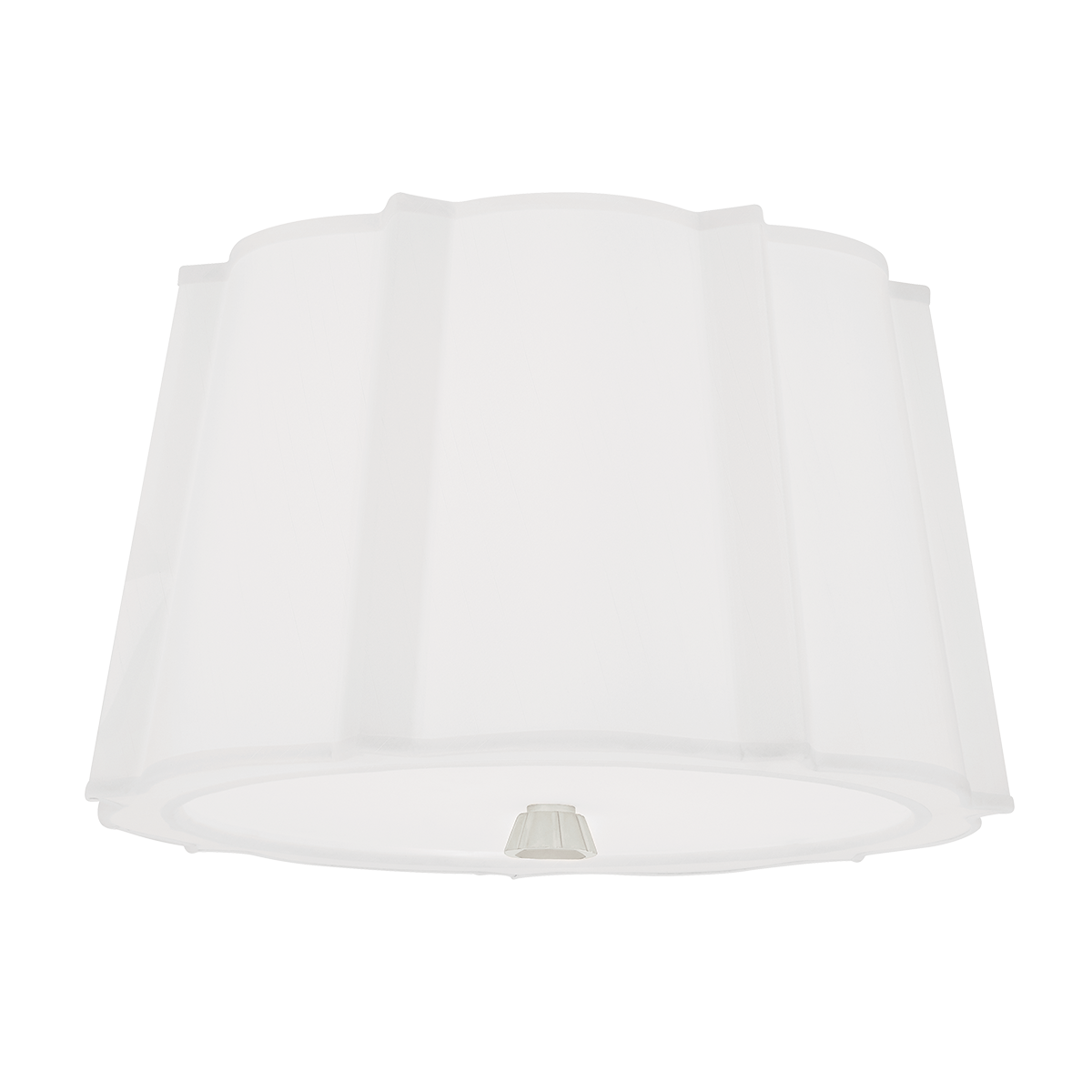 Humphrey Flush Mount in polished nickel shown from the front to reveal the shade profile and mounting canopy.