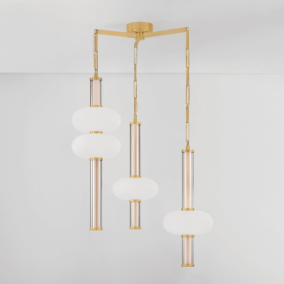 Corbin Chandelier shown from a second angle to highlight the frame, arms, and shade detail.