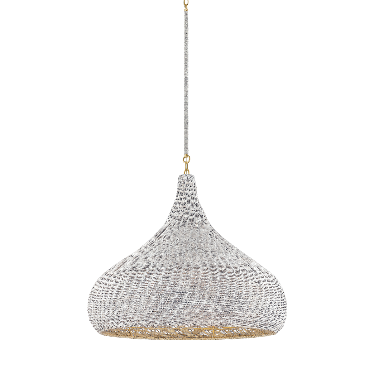 Hampstead Pendant 28" in aged brass — a Hudson Valley pendant for kitchens, entries, and dining rooms at Laurie Yapp Home.