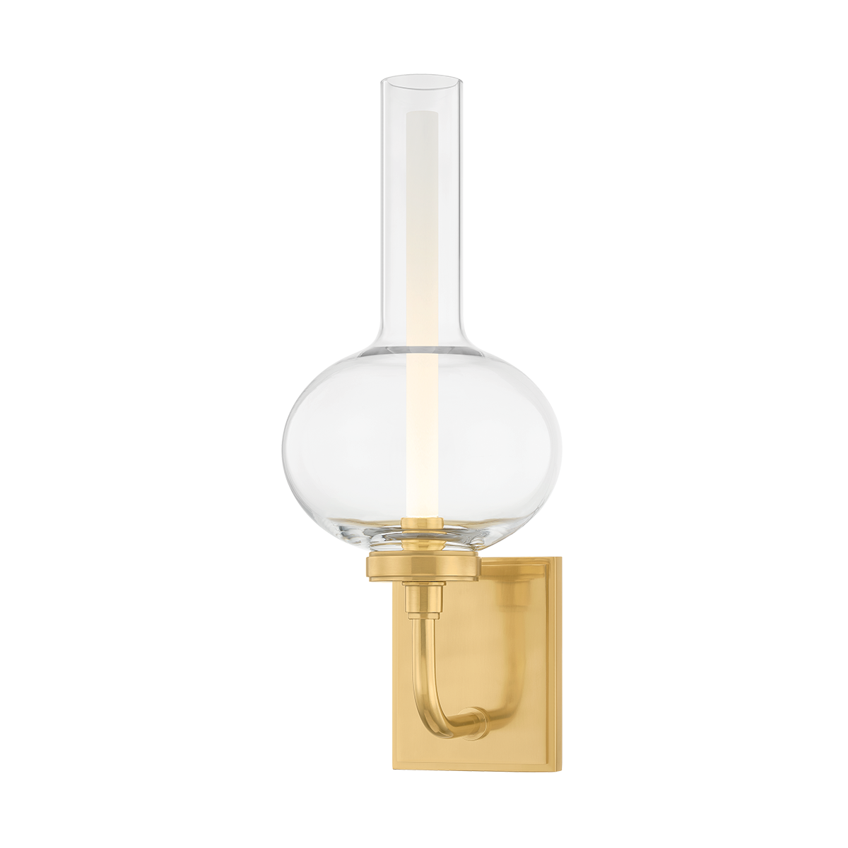 Rossman Wall Sconce in aged brass — a Hudson Valley wall sconce for bathrooms, hallways, and living rooms at Laurie Yapp Home.