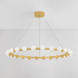 Linus Chandelier 45.25" x 3" shown from a second angle to highlight the frame, arms, and shade detail.