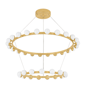 Linus Chandelier 45.25" x 12.5" — a Corbett chandelier for dining rooms, entries, and living rooms at Laurie Yapp Home.