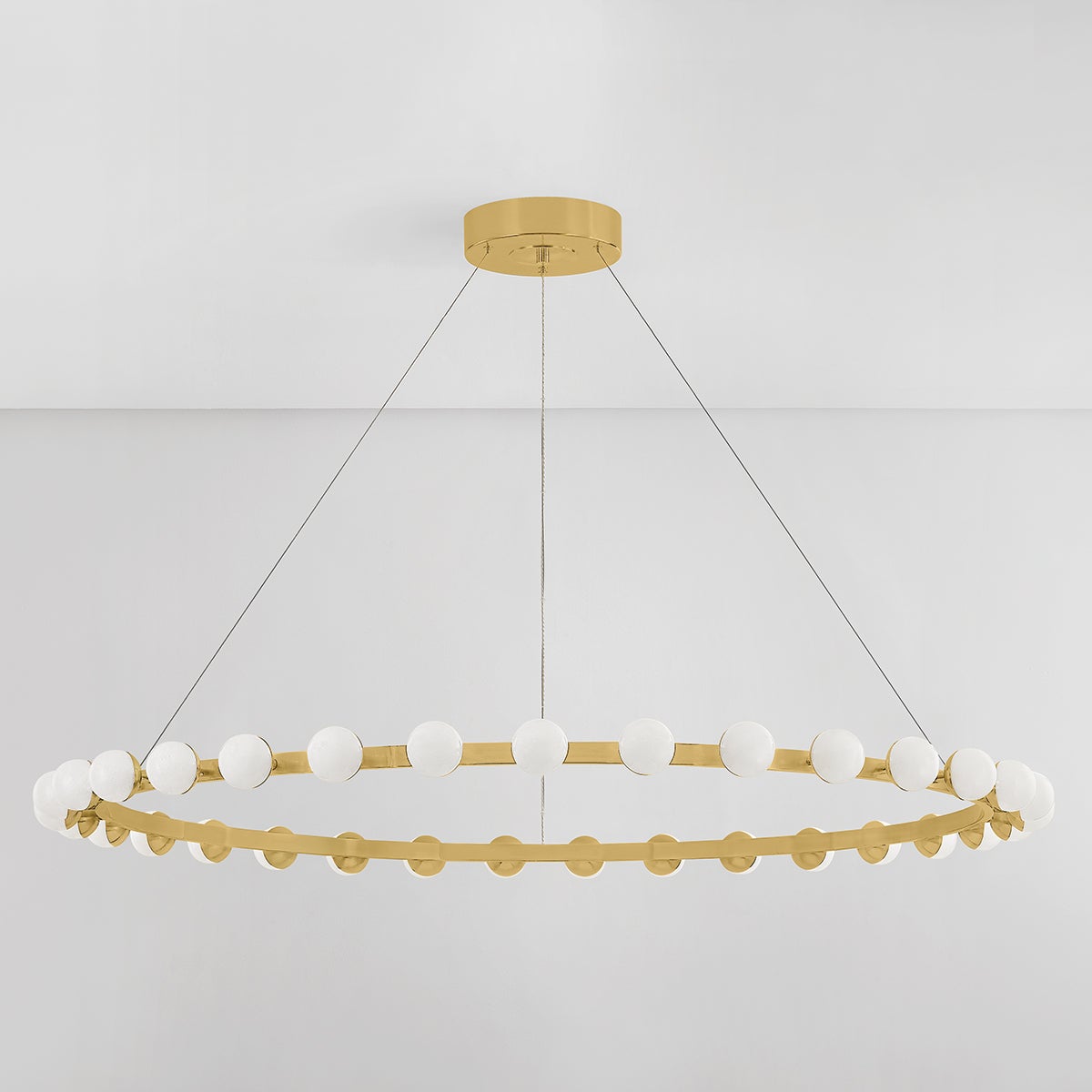 Linus Chandelier 61" x 3" shown from a second angle to highlight the frame, arms, and shade detail.