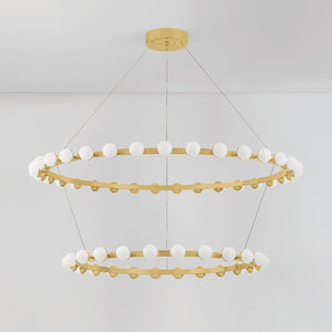 Linus Chandelier 61" x 12.5" shown from a second angle to highlight the frame, arms, and shade detail.