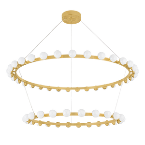Linus Chandelier 61" x 12.5" — a Corbett chandelier for dining rooms, entries, and living rooms at Laurie Yapp Home.
