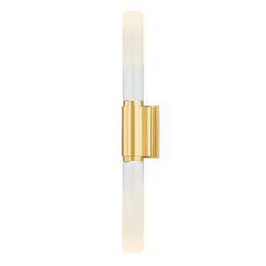 Colrain Wall Sconce 5.25" x 31.75" in aged brass — a Hudson Valley wall sconce for bathrooms, hallways, and living rooms at Laurie Yapp Home.