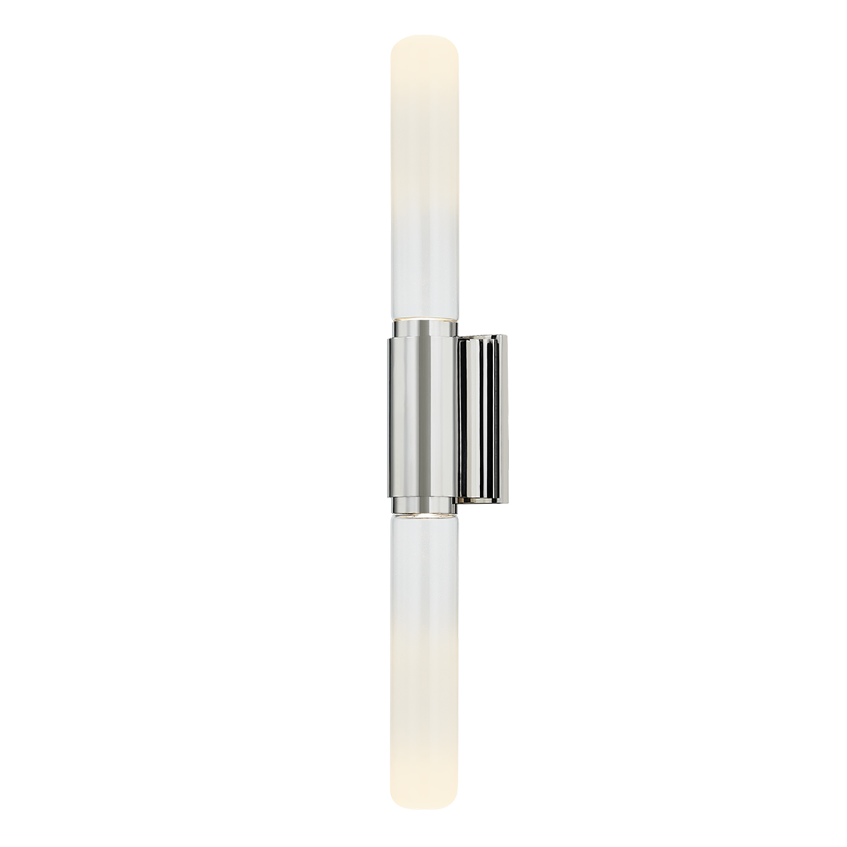Colrain Wall Sconce 5.25" x 31.75" in polished nickel shown from a second angle to highlight the arm curve and shade silhouette.