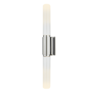 Colrain Wall Sconce 5.25" x 31.75" in polished nickel shown from a second angle to highlight the arm curve and shade silhouette.
