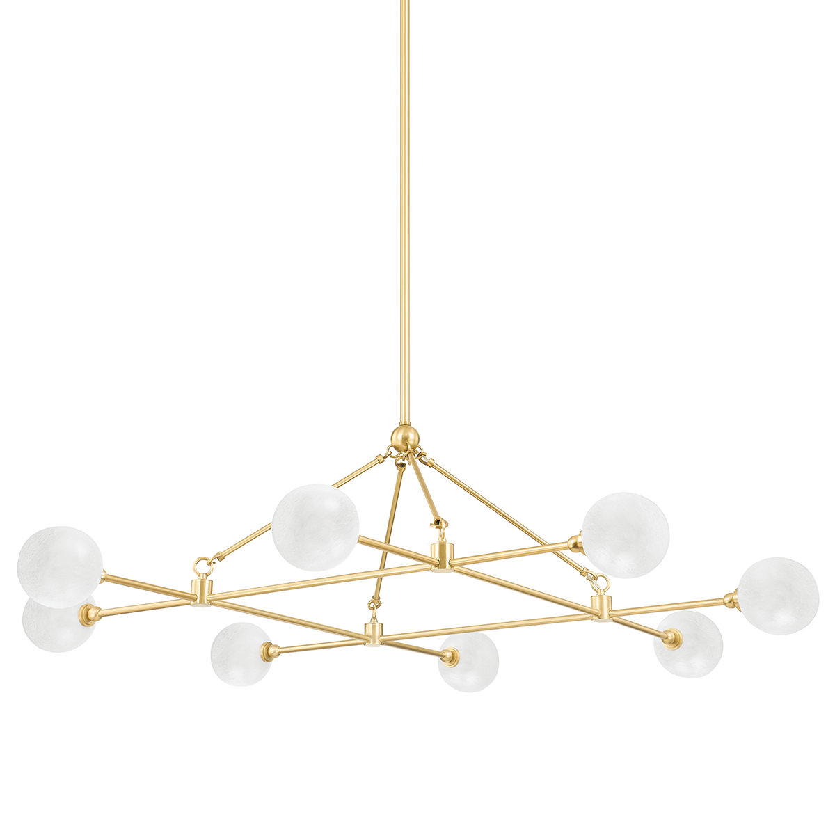Andrews Chandelier in aged brass — a Hudson Valley chandelier for dining rooms, entries, and living rooms at Laurie Yapp Home.