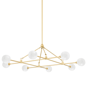 Andrews Chandelier in aged brass — a Hudson Valley chandelier for dining rooms, entries, and living rooms at Laurie Yapp Home.
