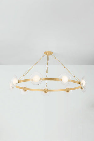 Close-up of the Almandine Chandelier 60.75" x 10" showing the frame, arms, and shade detail.