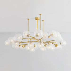 Glasgow Chandelier 67.25" shown from the front to reveal the frame, arms, and shade detail.
