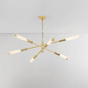 Dashiell Chandelier 60" shown from the front to reveal the frame, arms, and shade detail.