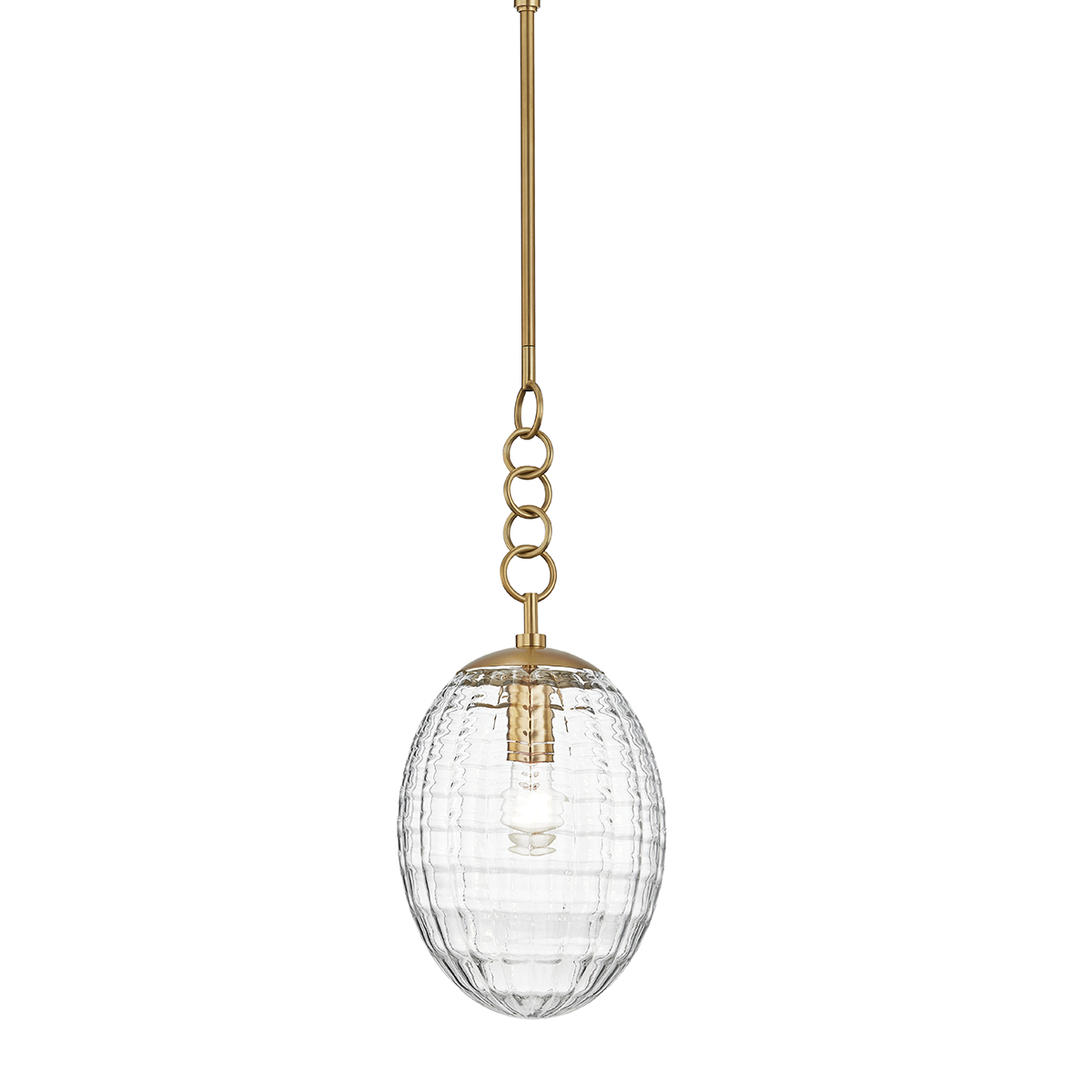 Venice Pendant 8.5" in aged brass — a Hudson Valley pendant for kitchens, entries, and dining rooms at Laurie Yapp Home.