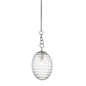 Venice Pendant 8.5" in polished nickel shown from a second angle to highlight the shade shape and metal detail.
