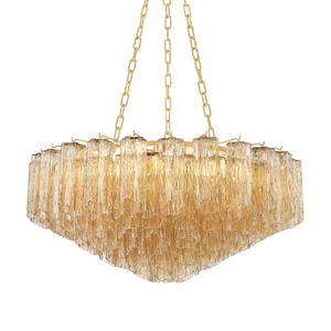 Watertown Chandelier 33" in aged brass — a Hudson Valley chandelier for dining rooms, entries, and living rooms at Laurie Yapp Home.