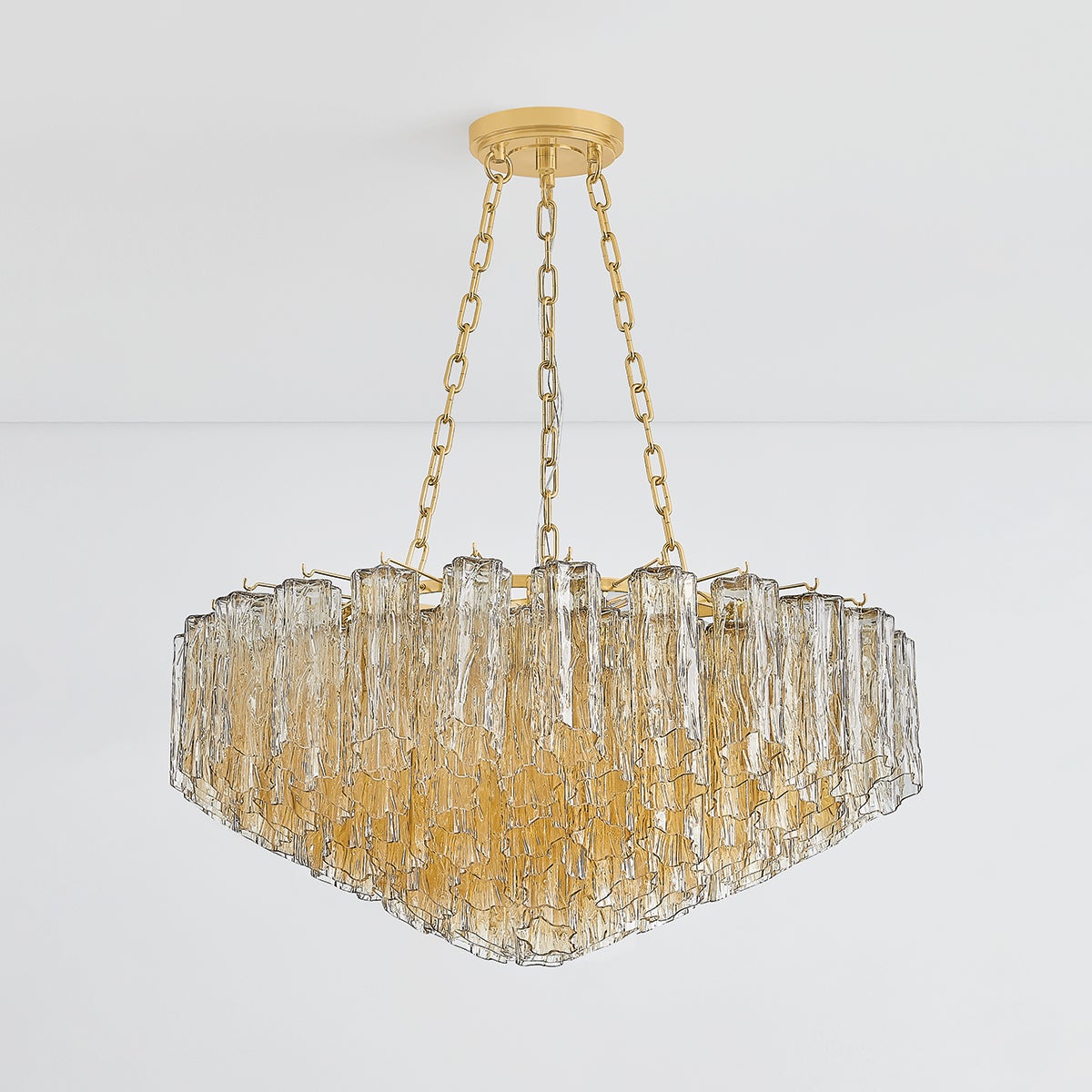 Watertown Chandelier 33" in aged brass — a Hudson Valley chandelier for dining rooms, entries, and living rooms at Laurie Yapp Home.