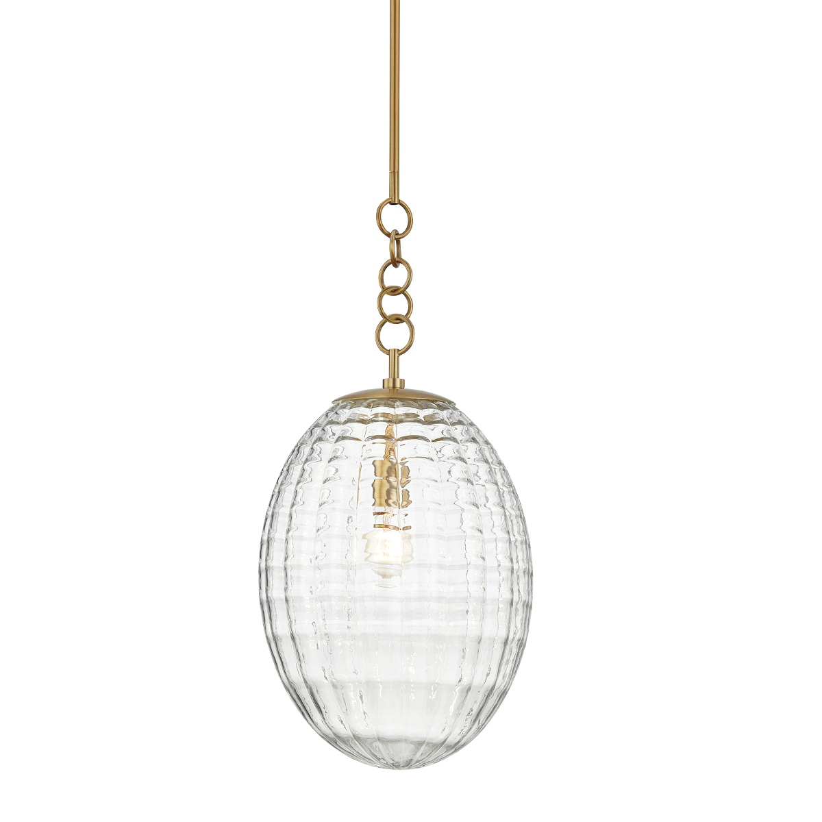 Venice Pendant 12" in aged brass — a Hudson Valley pendant for kitchens, entries, and dining rooms at Laurie Yapp Home.