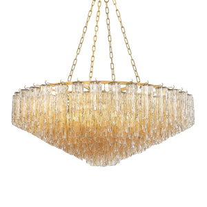 Watertown Chandelier 46" in aged brass — a Hudson Valley chandelier for dining rooms, entries, and living rooms at Laurie Yapp Home.