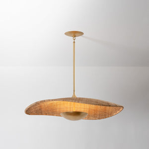 Shiloh Pendant 35.25" shown from the front to reveal the shade shape and metal detail.