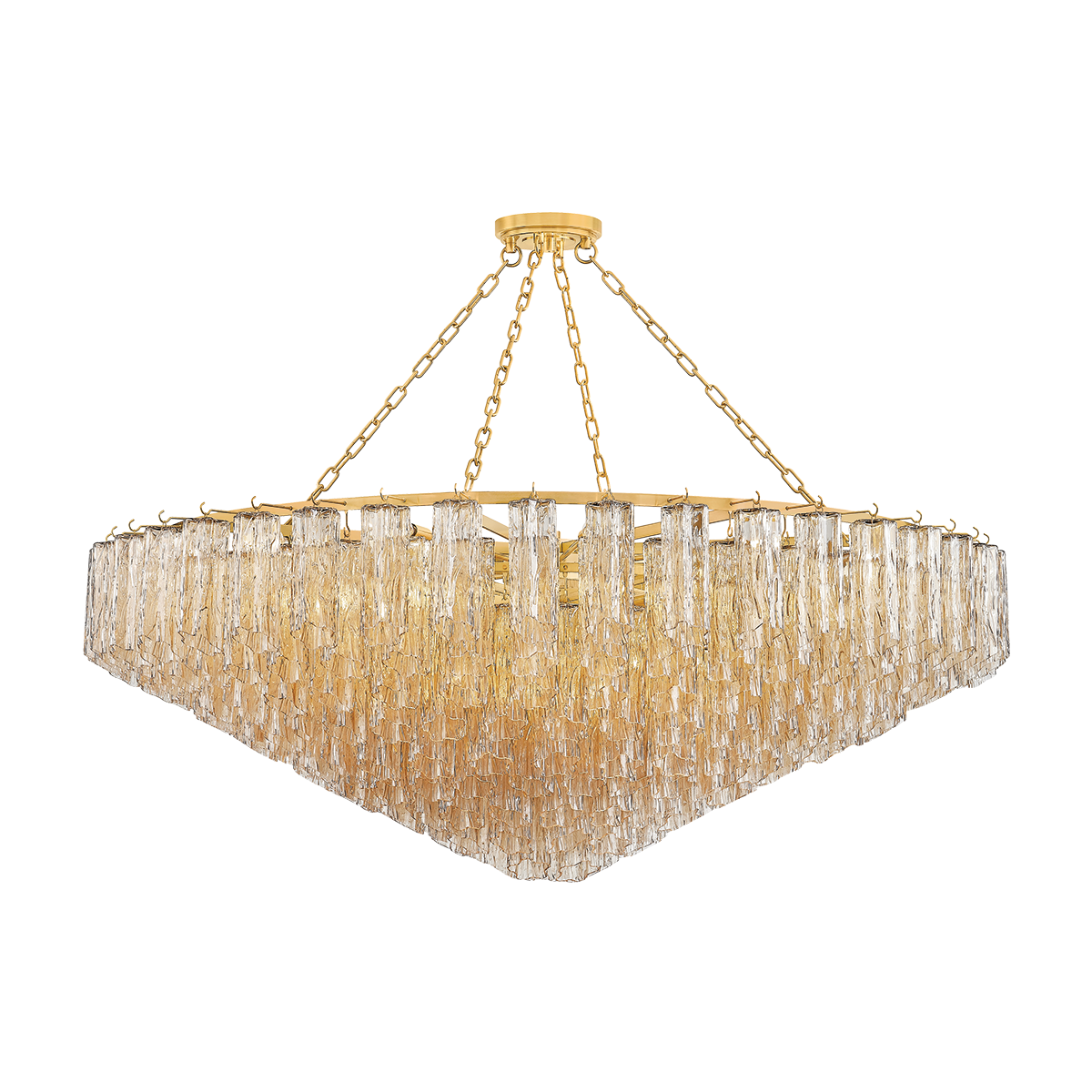 Watertown Chandelier 59.5" in aged brass — a Hudson Valley chandelier for dining rooms, entries, and living rooms at Laurie Yapp Home.